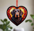 Flat Coated Retriever Stained Glass Effect Heart Suncatcher